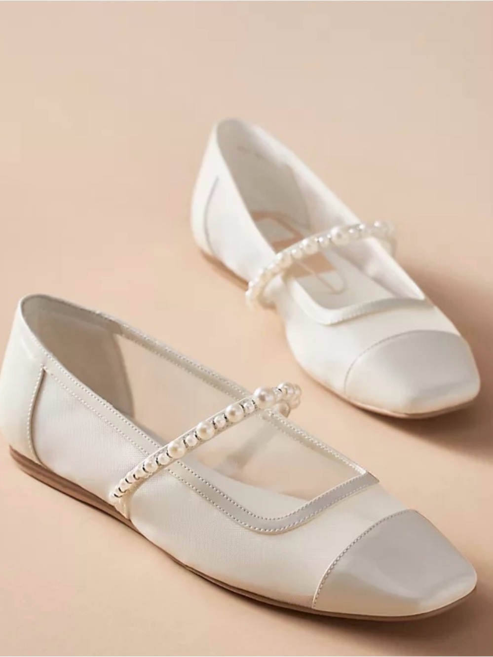 NEW: Dolce Vita Pearl Strap White Patent Leather Mesh Ballet Flats Size 8